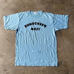 VINTAGE 70S 80S SUNSCREEN NAZI HUMOR T-SHIRT JOKE GRAPHIC SINGLE STITCH MENS XL